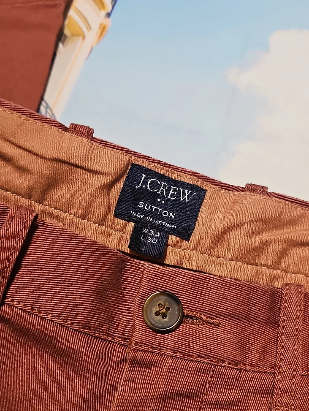 J. Crew Sutton Brick Red Chino Pants 33x30